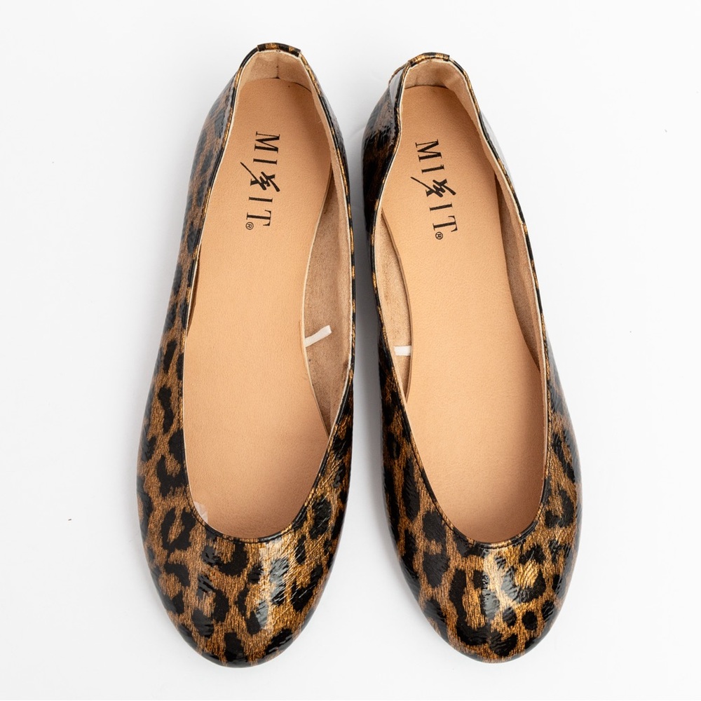 Leopard print ballet flats patent leather look Mixit 7